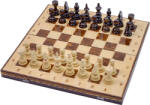Handmade in RO Set Șah și Table din Lemn de Fag, Lucrat Manual, Numerotat, 44x44 cm (Maro/Alb) - Numerotat, 44x44 cm, Maro cu Alb