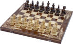Handmade in RO Set Șah și Table din Lemn de Fag Lucrat Manual, 44x44 cm (Maro/Alb) - 44x44 cm, Maro cu Alb (44m)