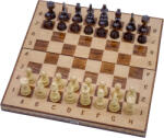 Handmade in RO Set Șah și Table din Lemn de Fag, Lucrat Manual, Numerotat, 38x38 cm (Maro/Alb) - Numerotat, 38x38 cm, Maro cu Alb (38mn)
