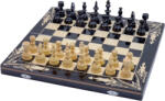 Handmade in RO Set Șah și Table din Lemn de Fag Lucrat Manual, 44x44 cm (Negru/Alb) - 44x44 cm, Negru cu Alb (44n)