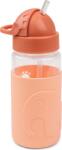 Done by Deer Sticlă Easy Grip Elphee 350 ml portocalie cu pai (1039448)