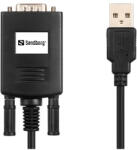 Sandberg USB-adapter, USB to Serial Link (9-pin), Fekete