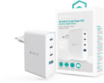 DEVIA Extreme Speed Series 100W GaN PD hálózati gyorstöltő adapter USB+3xType-C - fehér
