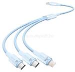 Vention USB-A 2.0/M -> USB-C/Lightning/Micro USB-B, 1, 5m, (kék, 3A, 3in1), kábel (CTPLG) (CTPLG)