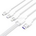 Vention USB-A 2.0/M -> USB-C/Lightning/Micro USB-B, 1, 5m, (fehér, 6A, 3in1), kábel (CTRWG) (CTRWG)