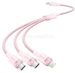 Vention USB-A 2.0/M -> USB-C/Lightning/Micro USB-B, 1, 5m, (rózsaszín, 3A, 3in1), kábel (CTPPG) (CTPPG)