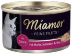 Miamor Feine Filets in jeleu - hrană umedă pentru pisici pui cu șuncă și orezcutie 100g