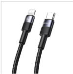 USAMS SY Type-C - lightning 30W kábel 120cm fekete (SJ729USB01) (SJ729USB01)