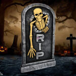 BOLAND XL Halloweeni sírkő csontvázzal 56x33 cm (73061)
