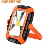 SUPERFIRE GM05 LED zseblámpa, napelemmel, 16 W, 500 lm, 5200 mAh akkumulátor, USB-C, IP43