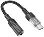 hoco. SPIRIT audió adapter kábel (3.5mm jack aljzat - Type-C, 15cm) FEKETE LS37 (LS37)