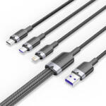 Vention USB-A 2.0/M -> USB-C/Lightning/Micro USB-B, 1, 5m, (fekete, 6A, 3in1), kábel (CTRBG)