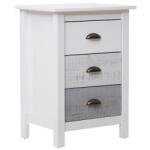 Marckeric Fehér-szürke fenyő éjjeliszekrény Marckeric Romantica 46 x 35 cm - nagy (MR-12603)