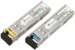 Extralink SFP 1.25G, SFP WDM modul, 1, 25 Gbps, 1310/1550 nm, egymódusú, 3 km, LC, DOM, pár