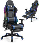 Extralink gaming chair EVO 730-5 LED black, játékszék lábtartóval, LED háttérvilágítás