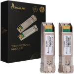 Extralink SFP+ 10G 2 darabos csomag, SFP+ modul, 10 Gbps, LC/UPC, 1310 nm, 10 km, egymódusú, DOM