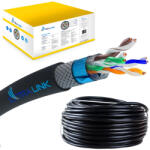 Extralink CAT5e SFTP (SF/UTP) V2 kültéri, sodrott érpár, 305 m