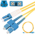 Extralink SC/UPC-LC/UPC patch kábel, PVC, singlemode, duplex, G652D, 3 mm, 1 m