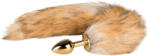 EasyToys Fox NO1 - fém anál plug rókafarokkal (arany-vörös) - erotikasziget