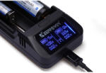 KeepPower LCD akku töltő Li-ion 14500/16340/CR123/18650/26650 cellákhoz Power bank funkcióval - securezone