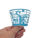  Csipke hatású muffin papír - Hangjegyek - Kék