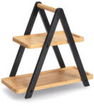 Zeller Suport servire cu 2 nivele Zeller, bambus, 34x17x32 cm, negru maro (ZE-25354) Tava