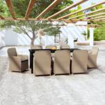 vidaXL Set mobilier pentru grădină cu perne, 9 piese, maro (3099540)