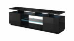 Cama MEBLE Comoda TV Coma Meble Eva 180x40x56, PAL-MDF, Negru lucios (EVA RTV CZ/CZ)