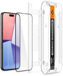 Spigen AGL06899 iPhone 15 Pro 2.5D 9H fekete üveg kijelzővédő + segédkeret (AGL06899)