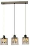 Reality Elmo Pendant lamp 3-ltmetal chrome finish Crownie shade w D12*H11cm clear glass 3 x E14, max. 40W bulb not inclsize: 45*12*120 cm - REAL-338833-06 (REAL-338833-06)