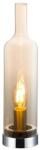Reality Bottle Table lamp nickel-matt, shade amber, for 1xE27, max. 40W bulb not incl. shade D: 8.5cm, H: 33.2cm - REAL-532801-22 (REAL-532801-22)