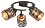 Reality Kiga 3t spot G shape, satin nickel+silver PS shade/black+black&gold PS shade(laser pattern) Dia. 100*100mmlamp Dia. (incl. shades): 440mm3-E14 40W bulb not incl. - REAL-830833-02 (REAL-830833-02)