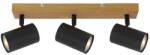 Reality Quentin Indoor Spot Light-IP201. Voltage: 230V ~ 50Hz2. Bulb: excl. 3x GU10 max. 35W3. Size: 44*9*H16cm4. Color: Black (incl. joint)+wooden finish5. Material: Metal - REAL-838503-11 (REAL-838503-11)