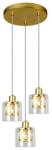 Reality Elmo Pendant lamp 3-ltmetal galvanized gold matt Crownie shade w D12*H11cm clear glass 3 x E14, max. 40W bulb not inclsize: D25*H120 cm - REAL-338803-36 (REAL-338803-36)