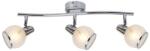 Reality Megan 3lt spot lamp, chrome3*E14 bulb excl. sand-blasting glass with clear wavelines+chrome metal ring on bottom, glassDia: 9cmtube L: 45cm, canopy Dia: 8cm - REAL-831003-06 (REAL-831003-06)