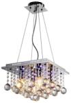 Reality Escada Pendant lamp, chrome with RC. 4xE14 + 16 LED RGB. Dia: 32x32cm. Total H: 120cm. Hangings crystal glass - REAL-309304-06 (REAL-309304-06)