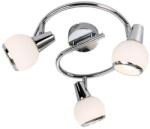 Reality Loris Spot lamp G shape, chromewhite glass Dia: 8cmcanopy Dia: 8cmTotal Dia. 25cm H: 14cm3*E14, Max. 40W, bulb excl. - REAL-817433-06 (REAL-817433-06)