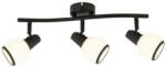 Reality Loris Spot lamp, sand black/white glass Dia: 8cmcanopy Dia: 8cm tube L: 45cm3*E14, Max. 40W, bulb excl. - REAL-817403-30 (REAL-817403-30)