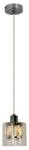 Reality Elmo Pendant lamp 1-ltmetal chrome finish Crownie shade w D12*H11cm clear glass 1 x E14, max. 40W bulb not inclsize: D: 12*H120 cm - REAL-338801-06 (REAL-338801-06)