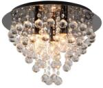 Reality London crystal Ceiling lamp Round "LONDON"shiny black metal + clear Crystal+matt black backplate3x E14 · max. 40W bulb excl. Product dimensions: Width: 38cm Height: 26.5cm - REAL-627703-29 (REAL-62770