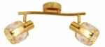 Reality Crownie gold 2lt spot lamp, shiny gold2*E14, bulb excl. crystal shade Dia: 9.6cm H: 7cmtube L: 34.7cm canopy Dia: 9cm - REAL-830902-03 (REAL-830902-03)