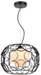 Reality Coolio 1LT Pendant lamp 32*32cm H90cm Metal: black matt Shade 1: metal black, Shade 2: glass white opal matt1xE27 60W bulb excl. - REAL-328701-02 (REAL-328701-02)
