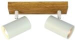 Reality Quentin 2lt Spot Light-IP201. Voltage: 230V ~ 50Hz2. Bulb: excl. 2x GU10 max. 35W3. Size: 26*9*H16cm4. Color: sand white(incl. joint)+wooden finish5. Material: Metal - REAL-838502-37 (REAL-838502-37)