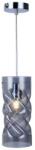 Reality Pia 1lt pendant, chrome1*E27 bulb not inc. glass smoky/amber twist D12*H28cm round canopy D10*H2.5cmlamp sizeD12*H120cm - REAL-333301-02 (REAL-333301-02)