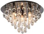 Reality London crystal Ceiling lamp Round "LONDON"shiny black metal + clear Crystal+matt black backplate5x E14 · max. 40W bulb excl. Product dimensions: Width: 46cm Height: 26.5cmHS - REAL-627705-29 (REAL-627