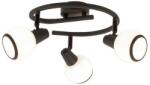 Reality Loris Spot lamp G shape, sand black/white glass Dia: 8cmcanopy Dia: 8cmTotal Dia. 25cm H: 14cm3*E14, Max. 40W, bulb excl. - REAL-817433-30 (REAL-817433-30)