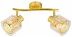 Reality Elmo 2lt spot lamp, galvanized gold matt2*E14, bulb excl. crystal shade Dia: 9.6cm H: 7cm + glass shade transparent Dia. 10cm H: 8cmtube L: 34.7cm canopy Dia: 9cm - REAL-838802-36 (REAL-838802-36)