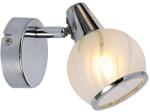 Reality Megan 1lt spot lamp, chrome1*E14 bulb excl. sand-blasting glass with clear wavelines+chrome metal ring on bottom, glassDia: 9cmcanopy Dia: 8cm - REAL-831001-06 (REAL-831001-06)