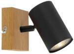 Reality Quentin Indoor Spot Light-IP201. Voltage: 230V ~ 50Hz2. Bulb: excl. 1x GU10 max. 15W3. Size: 12*9*H16cm4. Color: Black (incl. joint)+wooden finish5. Material: Metal - REAL-838501-11 (REAL-838501-11)