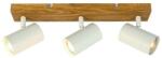Reality Quentin 3lt Spot Light-IP201. Voltage: 230V ~ 50Hz2. Bulb: excl. 3x GU10 max. 35W3. Size: 44*9*H16cm4. Color: sand white(incl. joint)+wooden finish5. Material: Metal - REAL-838503-37 (REAL-838503-37)